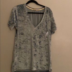 Velvet T shirt in teal